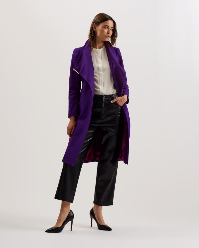 Manteau Ted Baker Wool Wrap Violette Foncé Femme | VCY-66807703